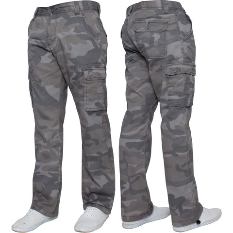 Mens Military Combat Work Casual Army Trousers Grey