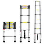 Heavy Duty Multi-Purpose Stainless Steel Telescopic Folding Extendable Ladder 2.6M-3.8M