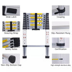 Heavy Duty Multi-Purpose Stainless Steel Telescopic Folding Extendable Ladder 2.6M-3.8M