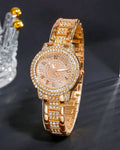 Ladies Watch Gift Set Rose Gold Rhinestone Watch Bracelet