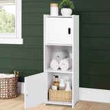 White Free Standing Cabinet   Waterproof Bathroom Storage Cabinet