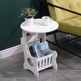 White Sofa Side Bedside  Table with Storage