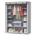 Large Fabric Wardrobe With Hanging Rail Shelving Clothes Storage Cupboard