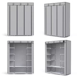 Large Fabric Wardrobe With Hanging Rail Shelving Clothes Storage Cupboard