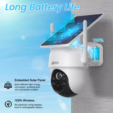 Wireless Solar Powered Security Outdoor Camera CCTV 3K FHD