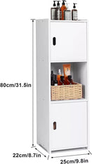 White Free Standing Cabinet   Waterproof Bathroom Storage Cabinet