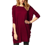 Women Batwing Long Sleeve Causal Tunic Tops - Toplen