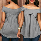 Women Off Shoulder Sleeveless Sweatshirt Pullover Tops - Toplen