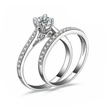 925 Sterling Silver plated Diamond Couple Rings